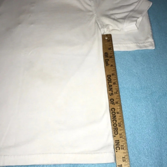 𝅺Dennis uniform polo white tops button collar short sleeve size L - Picture 6 of 6